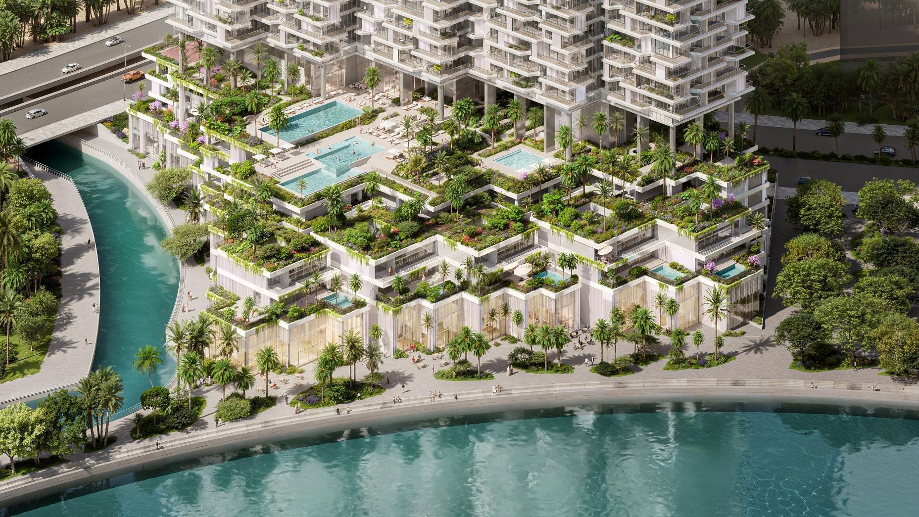 Infinity pools and landscaped leisure decks at Riviera Residences offering panoramic sea views and resort-style living.